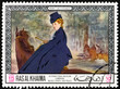 Postage stamp Ras al-Khaimah 1968 Lady on horseback, painting by Edouard Manet (1832-1883) French painter