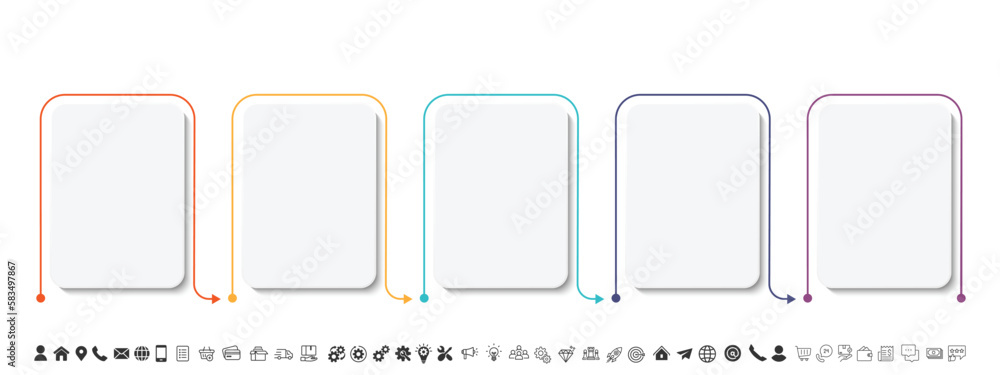 Blank and clean. Steps business data visualization timeline process ...