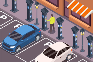 Poster - Self Parking Isometric Composition