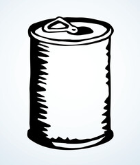 Sticker - Can bottle. Vector drawing sketch