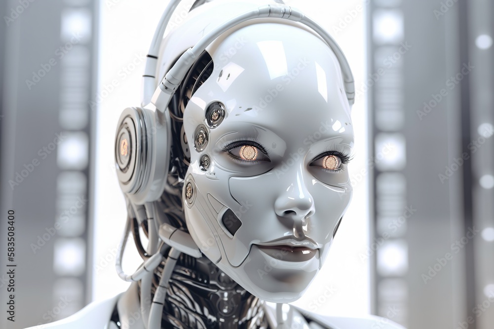 Human Android. Human Robot. The future of humans as robots. Generative AI.