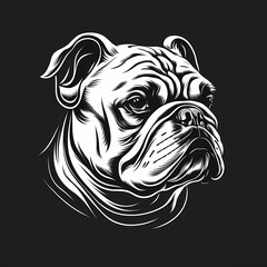 Wall Mural - Bulldog Head Logo. Generative AI