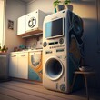 © Крипт Крпитович - washing machine Generative AI