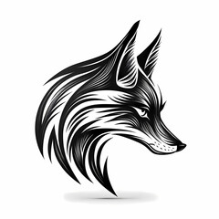 Wall Mural - Fox Head Logo. Generative AI