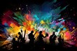 © Arisctur - colorful background for poster or graphic design with musical or party theme design, generative ai
