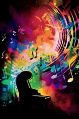 Wall Mural - colorful background for poster or graphic design with musical or party theme design, generative ai