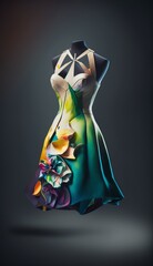 Wall Mural - wonderful, colorful, knee-length bridesmaid dress/occasional dress