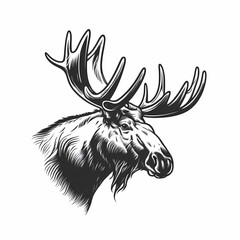 Canvas Print - Moose Tattoo. Generative AI