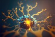 glowing neuron cell background for mental health and intelligence generative ai
