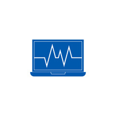 Poster - Laptop with cardiogram icon isolated on transparent background