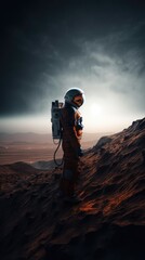 Wall Mural - astronaut exploring in outer space made with generative ai