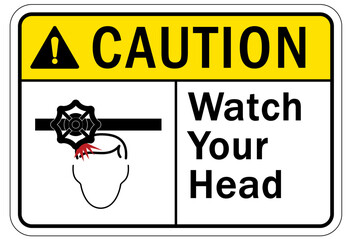 Canvas Print - Low clearance warning sign and labels watch your head