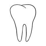 Fototapeta Miasto - Tooth hand drawn icon. Dentistry item isolated on white background. Vector illustration.