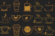© irfan - Set of coffee shop gold logo design collection with modern emblem shape Premium vector