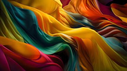 Wall Mural - multi color abstract silk waves background