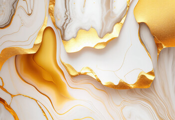 Canvas Print - Gold Marble Texture Background, Abstract Backdrop, Generative AI