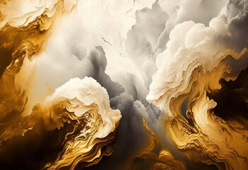 Canvas Print - Gold Marble Texture Background, Abstract Backdrop, Generative AI