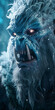 Fearsome abominable snowman or ice giant monster. Concept of scary folklore creature.