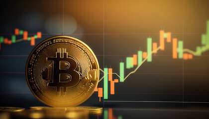 Wall Mural - Bitcoin - The crypto market is booming, and Bitcoin is a major player in this global finance movement - ai generated