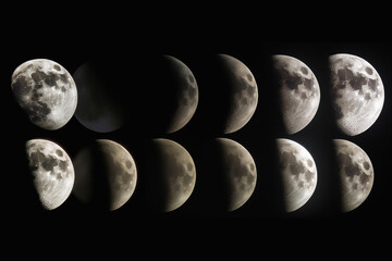 phases of the moon as a concept of the calendar and holidays. generative ai