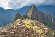 Aerial view of the Incan citadel on the Andes Mountains in Peru