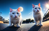 Fototapeta Kuchnia - Two little cats together. Generative AI