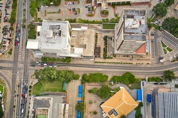 Wall Mural - Bird eye view of City centre in Accra, Ghana