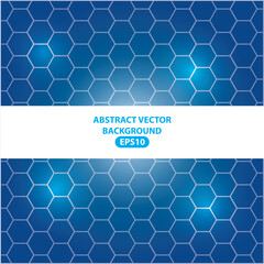 Background with blue honeycomb. Vector illustration.