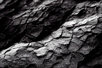 Wall Mural - black and white upclose of a natural textured surface., created with generative ai