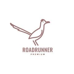 Wall Mural - fast fun bird land roadrunner line modern minimal logo design vector