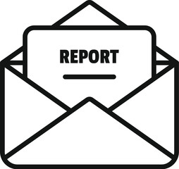 Wall Mural - mail report icon outline vector. document data. chart graph
