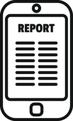 Wall Mural - smartphone report icon outline vector. business document. chart data
