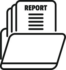 Wall Mural - report data folder icon outline vector. business document. chart information