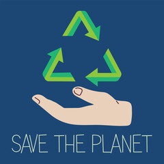 Wall Mural - save our planet earth, ecology eco environmental protection, climate changes, earth day april 22, pl