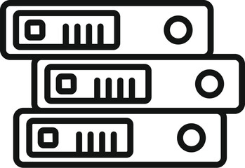 Wall Mural - folder report stack icon outline vector. finance file. chart data