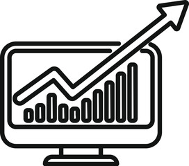 Wall Mural - report icon outline vector. computer data. finance file