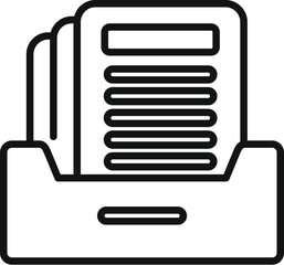 Wall Mural - report folder icon outline vector. document data. laptop page
