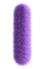 Sticker - Purple 3D Fluffy Letter I