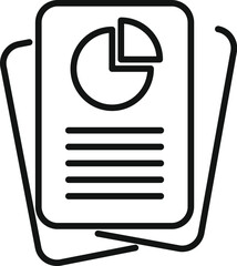Wall Mural - paper data icon outline vector. business document. chart information