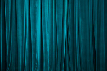 blue curtain in theatre. Textured