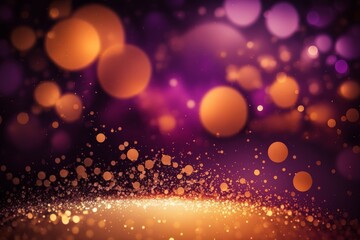 Sparkling Holiday Backdrop in Bright Orange and Violet Purple with Luxury Glitter Shiny Defocused Background Illustration - Vector Wallpaper Desig, Generative ai