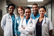 © jfStock - The joyous faces of medical staff in a hospital. generative ai