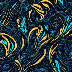 Seamless pattern abstract swirl, AI art