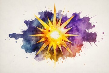 Wall Mural - Abstract star dust colorful watercolor background, AI generated