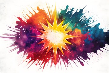 Wall Mural - Abstract star dust colorful watercolor background, AI generated