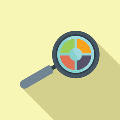 Poster - Report magnifier icon flat vector. Digital business. Market data