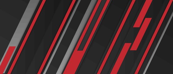Wall Mural - Abstract modern red black background with lines arrow geometric overlap shape elements