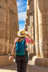 Wall Mural - Woman at Luxor Temple in Egypt