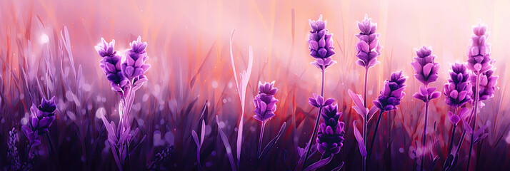 Canvas Print - lavender in the field. Generative AI image.