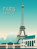 Fototapeta Paryż - Paris travel poster